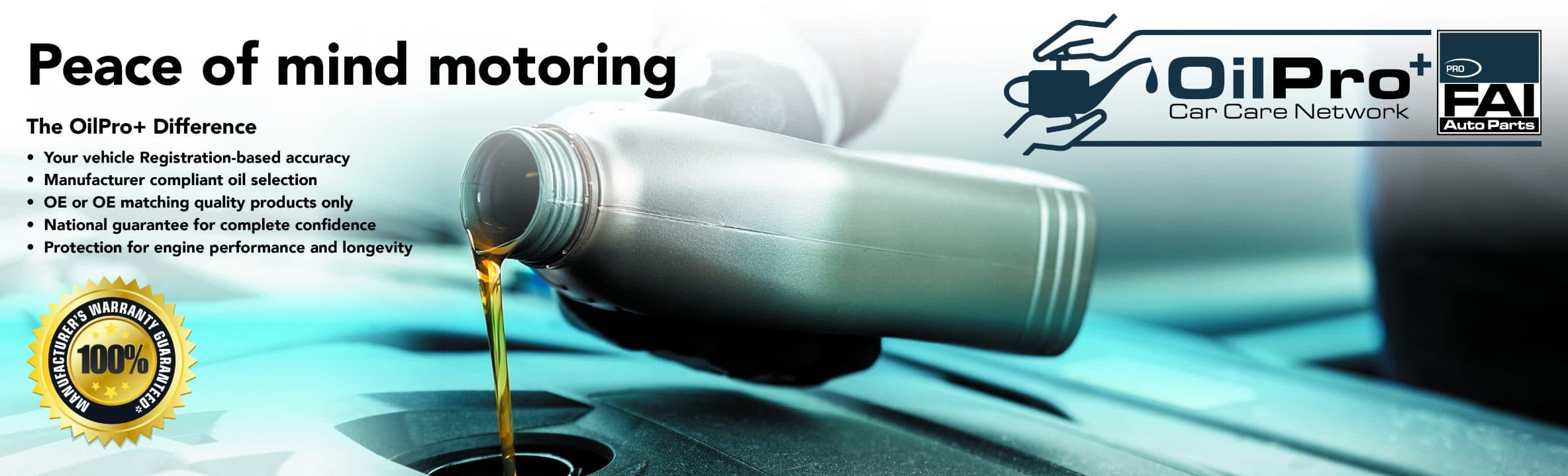 OilPro+ - Peace of mind motoring. The ServicePro+ oil initiative.
